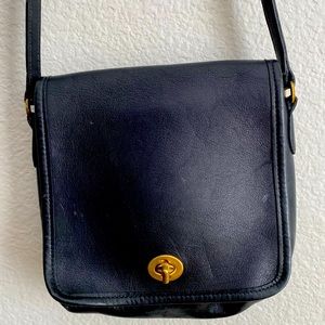 Black Leather Vintage Coach Crossbody